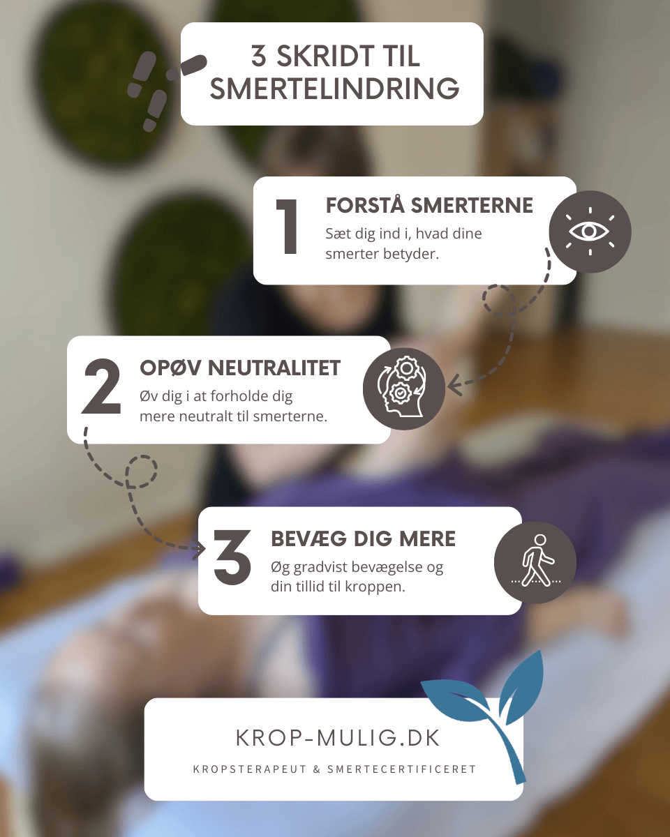 3 skridt til smertelindring, artikel fra krop-mulig i Allerød